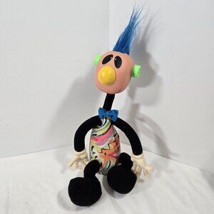 Vintage 1994 ERTL Jibba Jabba Jibber Jabber Blue Mohawk Hair Toy Doll 12” Works